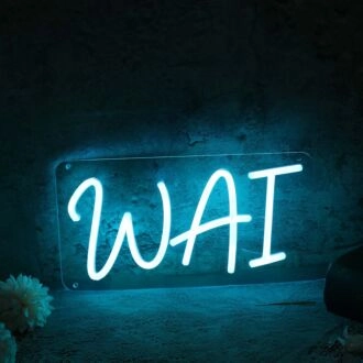 WAI Blue Neon Sign
