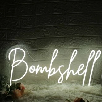 Bombshell White Neon Sign