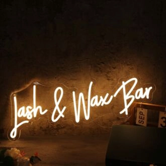Lash And Wax Bar Yellow Neon Sign