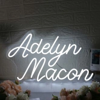 Adelyn Macon White Neon Sign