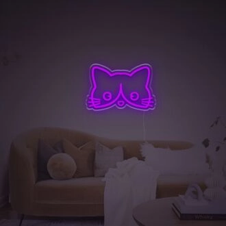 Cuty Cat Head LED Neon Sign