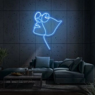 Gesicht mit Brille LED Schild