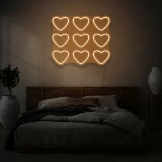 Nine Hearts LED Neon Sign