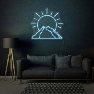 Sonne hinter Berg LED-Neonzeichen