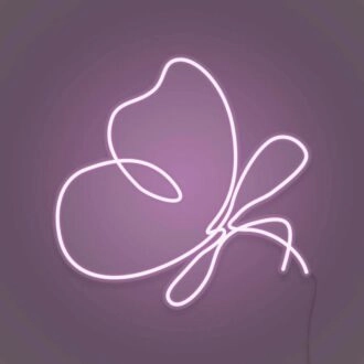 Schmetterlingskritzeln Ästhetisches Neonzeichen