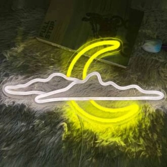 Sky Clouds Crescent Moon Decorating Neon Signs