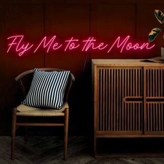 Fly Me to The Moon LED neon sign