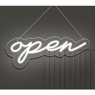 Open Neon Sign Welcoming Glow for All