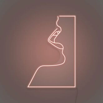 Woman Face Neon Portrait of Elegance and Mystery
