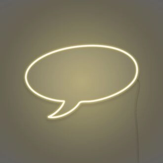 Neon Speech Bubble Lighting Conversational Piece in Light