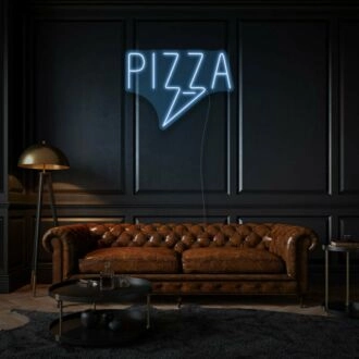 PiZZa Neon Text Classic Italian Delight