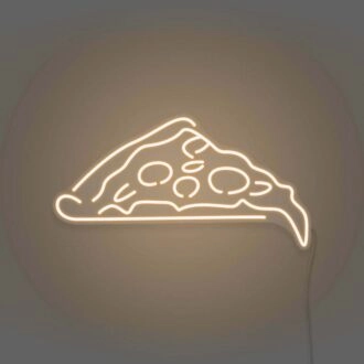 Pizza Slice Neon feiert ein Stück Freude
