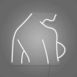 Sexy Frau Seitenprofil Neonkunst Weibliche Form gefeiert