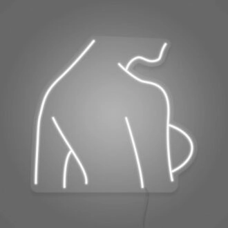 Sexy Woman Side Profile Neon Art Feminine Form Celebrated