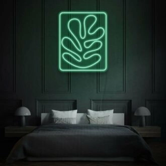 Monstera Inside Square Neon Tropical Elegance