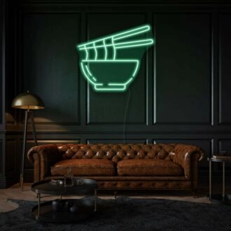 Nudeln in Schüssel Neon Delight für Liebhaber der asiatischen Küche