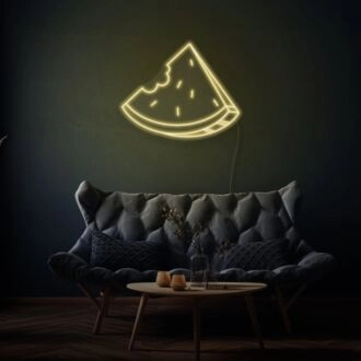 Bitten Watermelon Neon Summer Vibes and Freshness