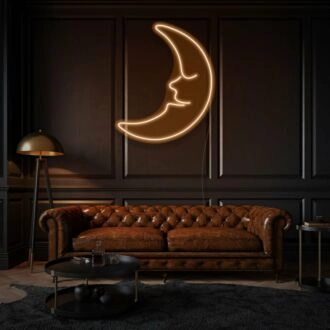 Dreamy young moon Neon Whimsical Nighttime Wonder