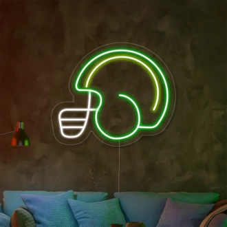 Gridiron Glory Football Player Helmet Neon Sign
