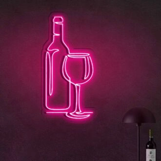 Rotwein Weinglas Barset Neonschilder