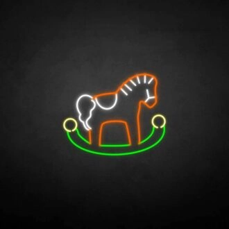 'Marry Christmas Wooden Horse' neon sign