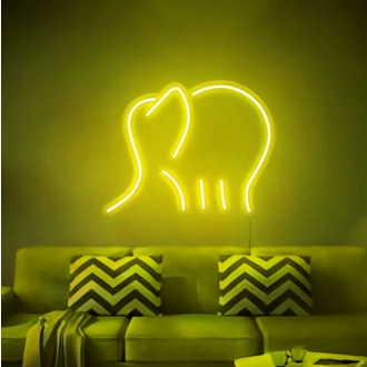 Elegante Elefant Neonlicht