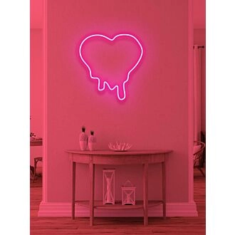 Dripping heart Neon Light Love Melting in Warmth and Affection