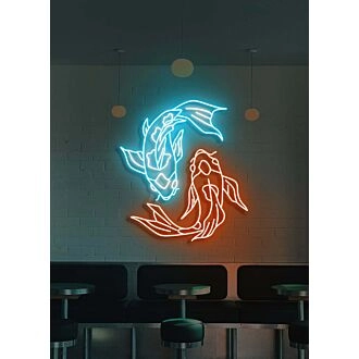 Koi-Fisch Neonkunst Gelassenheit und Anmut für ruhige Orte