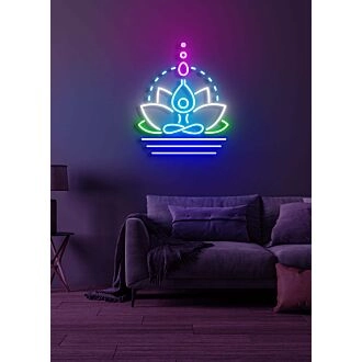 Lotus flower Neon Serenity and Rebirth in Bloom