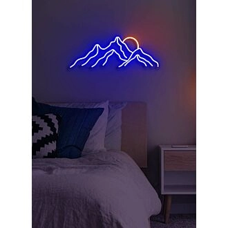 Mountain Sunrise Neon Dawn of New Beginnings