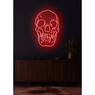 Skull Neon Skilt Edgy Neon Art for a Bold Statement