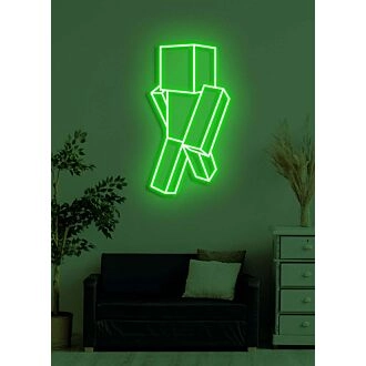 Quadratischer Mann Neon Kreatives und Schrulliges Design für moderne Dekoration