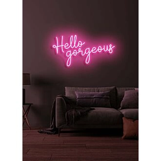 Hello Gorgeous Neon Flattering Greeting in Light