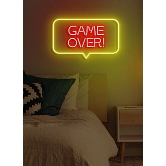 Game Over Neon Concluding Statement in Gaming