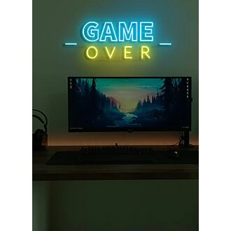 Game Over Neon Final Curtain for Gaming Sessions