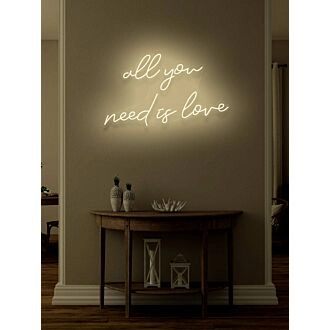 All You Need Is Love Neon Singing the Tune of Universal Love