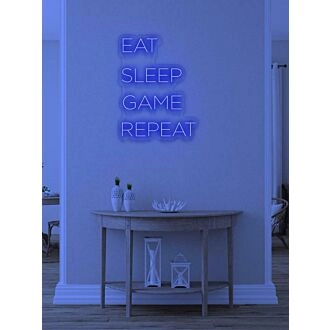 Eat Sleep Game Repeat Neon Tribute to Gaming Lifestyle
