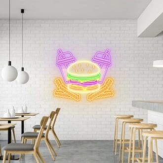 Burger Fries & Shakes Classic Neon for American Diners