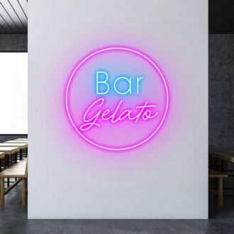 Customize Gelato Bar Creamy Neon Glow for Gelato Shops