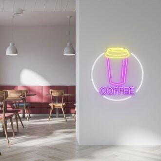 Customize Take Away Coffee Add a Burst of Energy with Neon Art