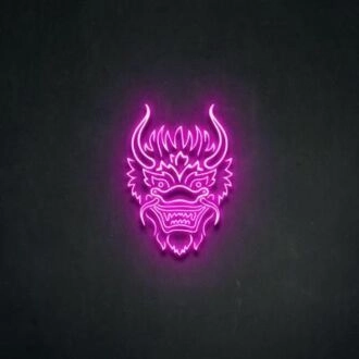 Dragon Head Unleash Fantasy with Fiery Neon