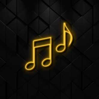 Music Notes Create a Melodic Atmosphere with Neon