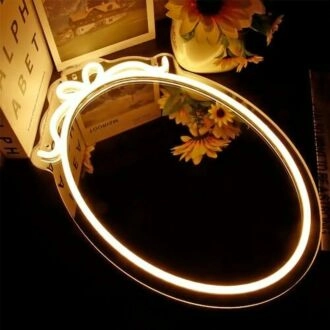 Elegant Oval LED Neon Mirror Sign