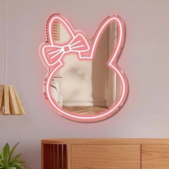 Niedlicher Hase Neon Spiegelschild