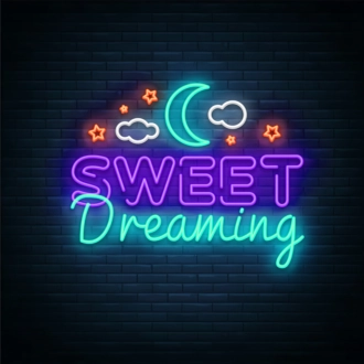 Sweet Dreaming Goodnight Moon Stars and Clouds: Illuminate Your Nights with Whimsical Charm - Neon Art Sign