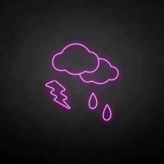 Regen und Blitz" Neonschild