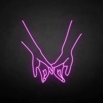 'Hands with love' neon sign