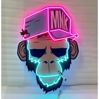 Verdorbener Affe führte Neon-Acrylkunstwerk.