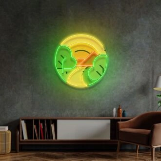 Sun Dawn On Mountains Led Neon Sign Light Pop Art