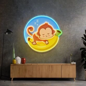 Schlafender Affe Leuchtschild Neon Acrylkunstwerk